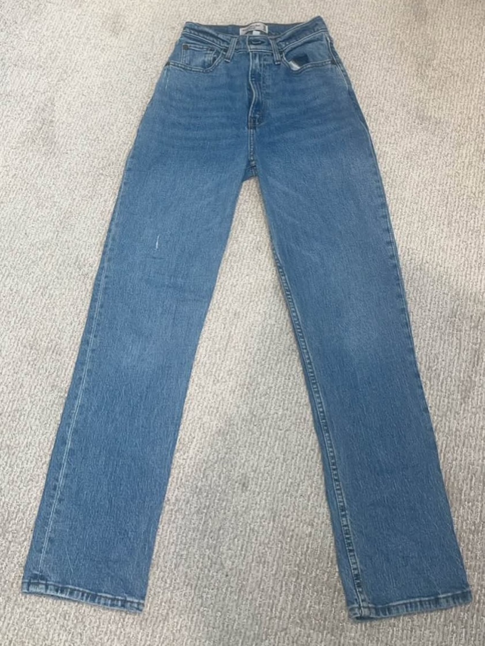 Abercrombie & Fitch Light Blue High-Rise Straight Jeans